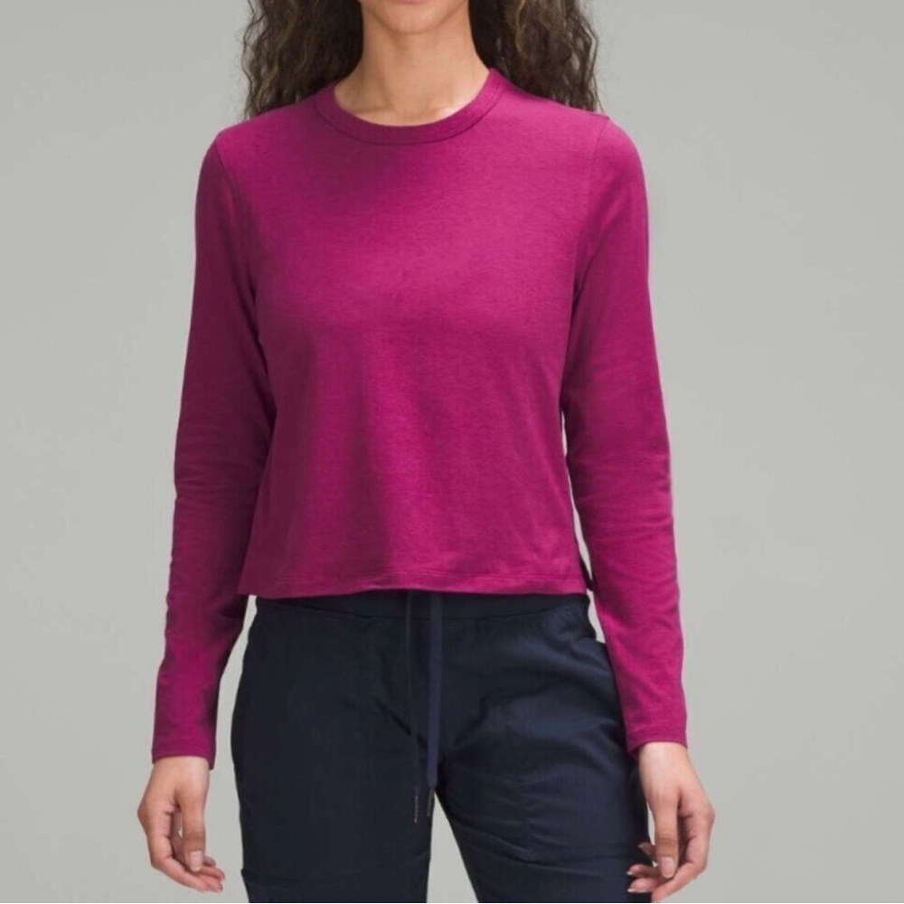 Lululemon Classic Fit Cotton Blend Longsleeve in Magenta